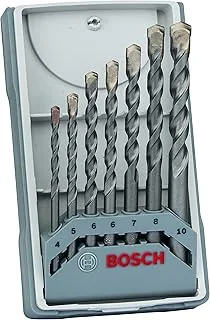 Bosch Professional 2 607 017 082 - Juego de 7 brocas para hormigón, Gris, Ø 4/5/6/6/7/8/10 mm