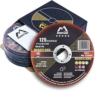 Merryland Disco de Corte 125 Metal para Amoladora Angular, 125 X 1,6 X 22,23 mm Disco Corte 25 Piezas, Acero INOX Hierro, Experto-Line E12081642