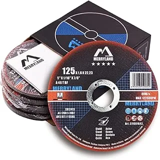 Merryland Disco de Corte 125 Metal para Amoladora Angular, 125 X 1,6 X 22,23 mm Disco Corte 25 Piezas, Acero Hierro, Experto-Line E11081642