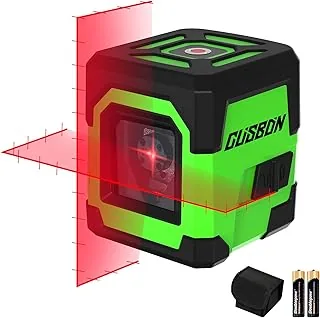 Nivel láser con Marcas, CUSBON Láser de Línea Cruzada de Haz Rojo Nivel Láser Autonivelante Vertical y Horizontal con Modo Manual/Autonivelante (Bolsa y Baterías Incluidas) (LV1Pro)